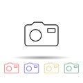 camera multi color style icon. Simple thin line, outline vector of web icons for ui and ux, website or mobile application Royalty Free Stock Photo