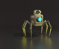 Camera nanorobot with six legs in the reflected Royalty Free Stock Photo