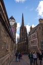 Camera obscura and Hub tower in The Royal Mile street Royalty Free Stock Photo