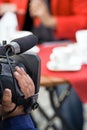 Camera operator, media broadcasting Royalty Free Stock Photo