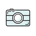 Camera outline color icon, modern minimal flat design style, vector illustration Royalty Free Stock Photo