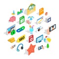 Camera phone icons set, isometric style Royalty Free Stock Photo