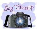 CAMERA with photo icon, photography, digital photo camera with image symbol, photographer equipment