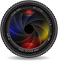 Camera photo lens with shutter