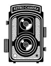 Camera photo old retro vintage icon stock vector illustration Royalty Free Stock Photo