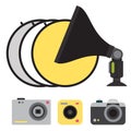 Camera photo vector studio icons optic lenses Royalty Free Stock Photo