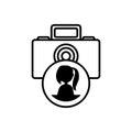 camera photographic with female user acount Royalty Free Stock Photo