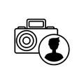 camera photographic with male user acount Royalty Free Stock Photo
