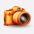 camera photographs points of tourist interest web icon orange gradient white , generated by AI