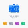 Camera, photography, capture, photo, aperture 5 Color Glyph Web Icon Template isolated on white. Vector illustration Royalty Free Stock Photo