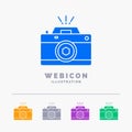 Camera, photography, capture, photo, aperture 5 Color Glyph Web Icon Template isolated on white. Vector illustration Royalty Free Stock Photo
