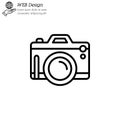 Camera Photography icon thin line, linear, outline. pocket digital camera Simple sign, fotocamera logo