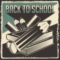 Back to Shcool Rustic Classic Retro Vintage Signage Poster