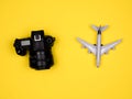 Camera, plane, action, set Royalty Free Stock Photo