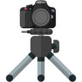 Camera on portable tripod vector isolated on white