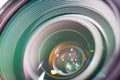 Camera professional lens closeup photo Royalty Free Stock Photo