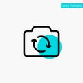 Camera, Refresh, Basic, Ui turquoise highlight circle point Vector icon