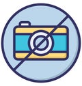 Camera restriction or don`t use camera Isolated Vector Icon that can be easily modified or edited Royalty Free Stock Photo