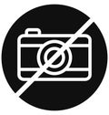 Camera restriction or don`t use camera Isolated Vector Icon that can be easily modified or edited Royalty Free Stock Photo