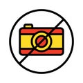 Camera restriction or don`t use camera Isolated Vector Icon that can be easily modified or edited Royalty Free Stock Photo