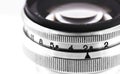 Camera retro metal lens with lense reflections, Royalty Free Stock Photo