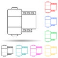 camera roll multi color style icon. Simple thin line, outline vector of media icons for ui and ux, website or mobile application Royalty Free Stock Photo