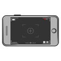 Camera screen phone mobile interface app. Flat Modern smartphone with camera application. User interface of camera viewfinder Royalty Free Stock Photo