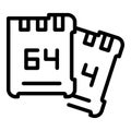 Camera sd card icon outline vector. Data memory