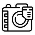 Camera SD card icon outline vector. Memory photo camera