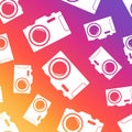 Camera seamless pattern background. Business flat vector Royalty Free Stock Photo