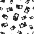 Camera seamless pattern background. Business flat vector Royalty Free Stock Photo