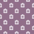 Camera seamless pattern isolated on color background Royalty Free Stock Photo