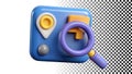 Camera search location icon, map navigation, find photos or places symbol png transparent image Generative AI