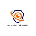 Camera security logo design template. cctv vector icon symbol design Royalty Free Stock Photo