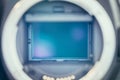 Camera Sensor: close up picture of a professional reflex camera Royalty Free Stock Photo