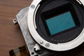 Camera sensor and lent mount Royalty Free Stock Photo