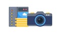 Camera Settings Icon: Gear and List for Customization, vector design Generative AI Royalty Free Stock Photo