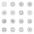 Camera settings line icons set Royalty Free Stock Photo