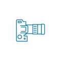 Camera settings linear icon concept. Camera settings line vector sign, symbol, illustration.