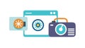Camera Settings & Web Integration Icon, vector design Generative AI Royalty Free Stock Photo