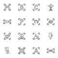 Camera setup buttons line icons set Royalty Free Stock Photo