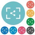 Camera share image flat round icons Royalty Free Stock Photo