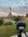 Camera shooting Motherland monument, Kyiv