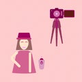 Camera shooting portrait yourself concept Royalty Free Stock Photo