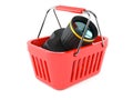 Camera with shopping basket Royalty Free Stock Photo