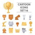Camera, shout, Globe, objects for rewarding films.Movie Awards set collection icons in cartoon style vector symbol stock