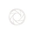 Camera Shutter Aperture Outline Illustration, Focus Mechanism Symbol Royalty Free Stock Photo