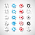 Camera shutter icon set, vector eps10 Royalty Free Stock Photo