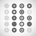 Camera shutter icon set, vector eps10 Royalty Free Stock Photo