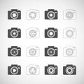 Camera shutter icon set, vector eps10 Royalty Free Stock Photo